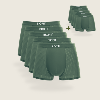 BIOFIT® Bambus-Boxershorts 5-Pack Grün | + 5 GRATIS