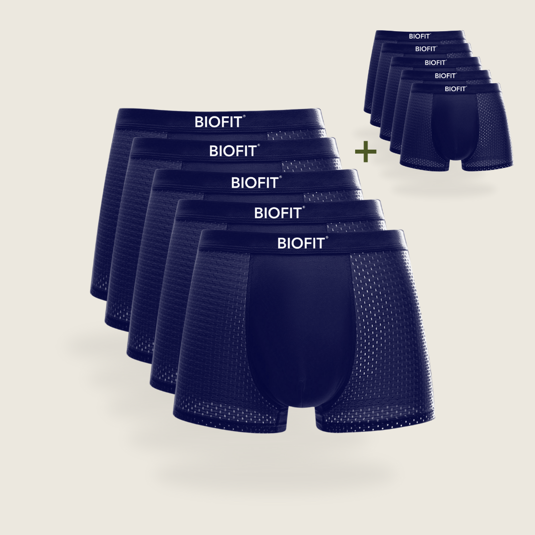 Lot de 5 boxers en bambou BIOFIT® bleu | + 5 GRATUITS