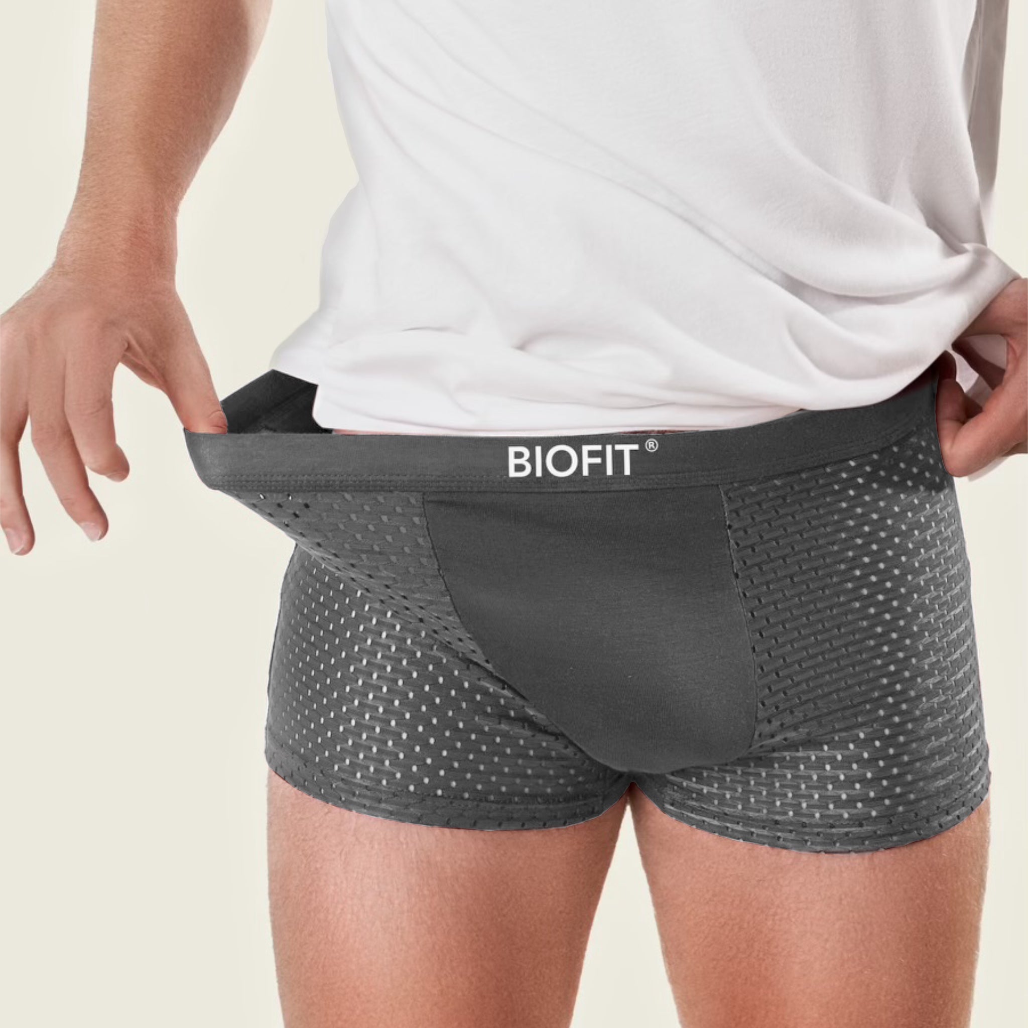 BIOFIT® Boxers en Bambou - Lot de 5 Gris | + 5 GRATUITS