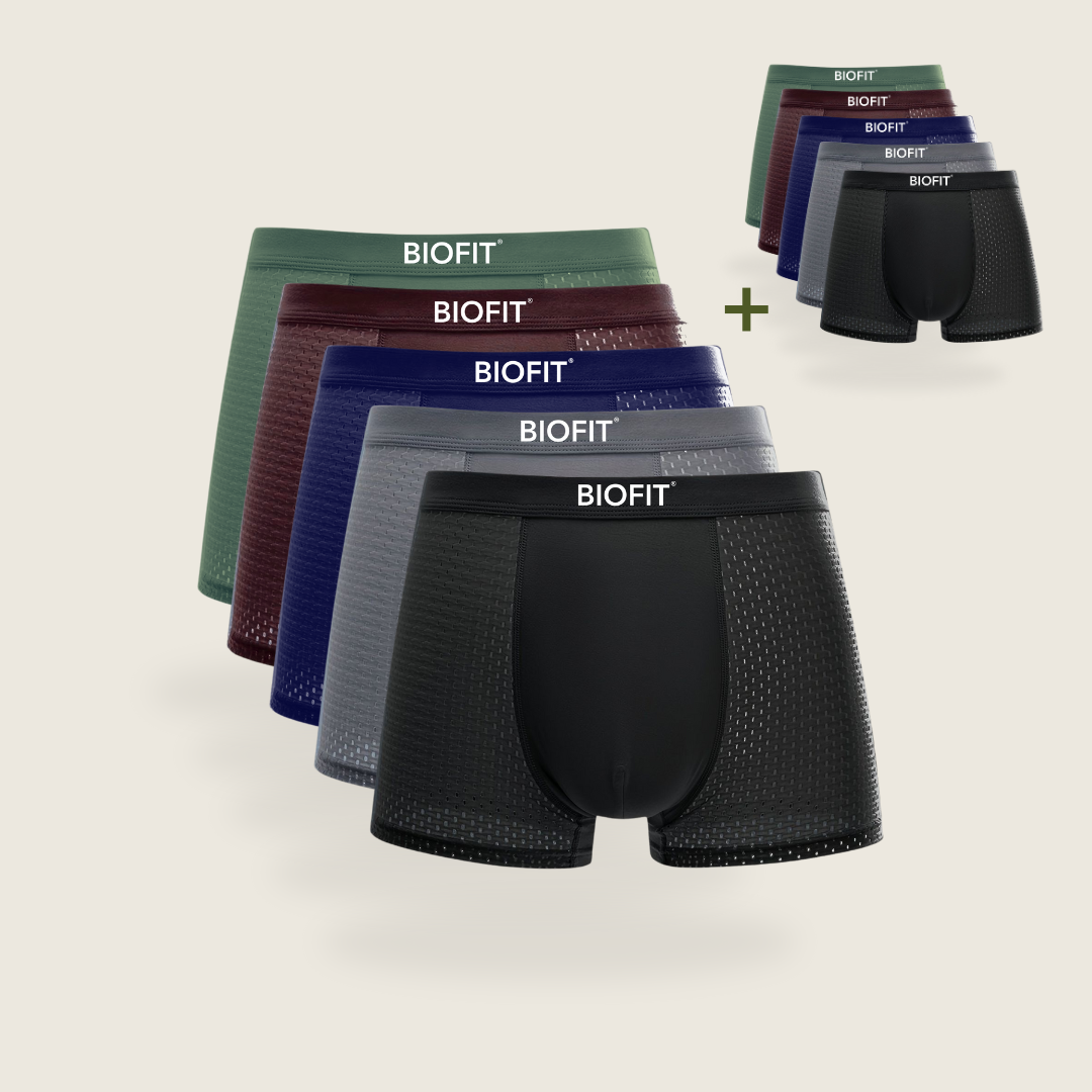 BIOFIT® Boxers en Bambou - Lot de 5 Multicolore | + 5 GRATUITS